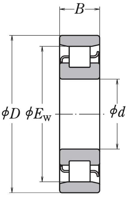 Роликовый цилиндрический подшипник (серия N) 208 ET, фото 2