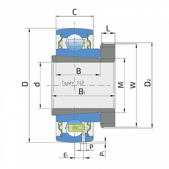 Подшипник UH 209/40-2S(1680208) FKL, фото 2