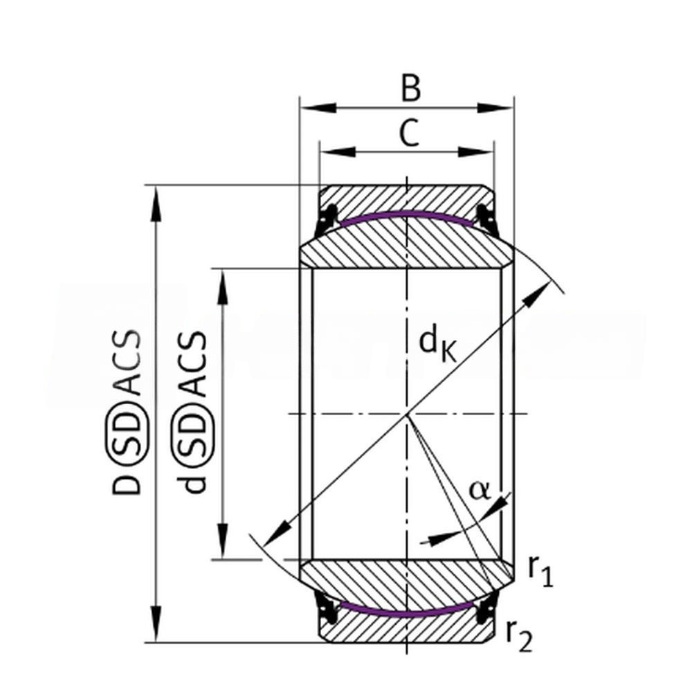 Подшипник GE 40 LO INA 40×62×40 мм, фото 2