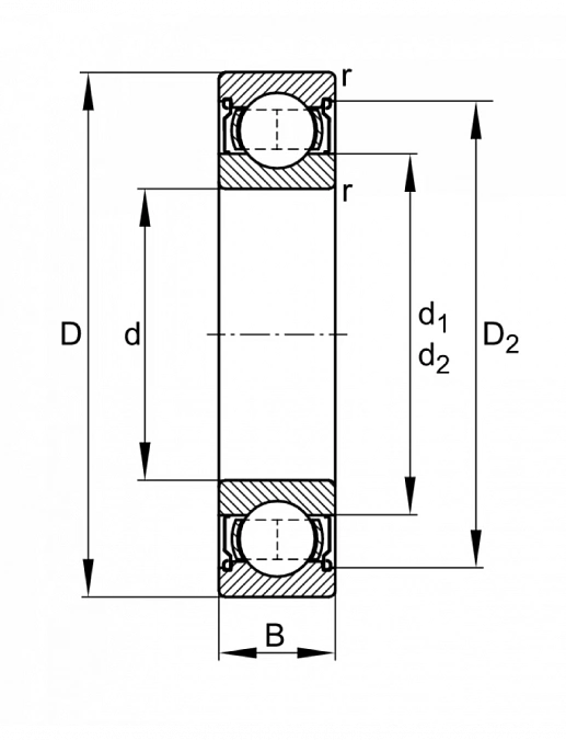 Подшипник W 61909 2RS1 Craft 45×68×12 мм, фото 2