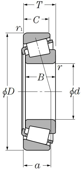 Подшипник конический роликовый 33112 U 60×100×30 мм, фото 2