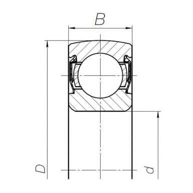 Подшипник радиальный однорядный шариковый 580205 25×52×15 мм, фото 2
