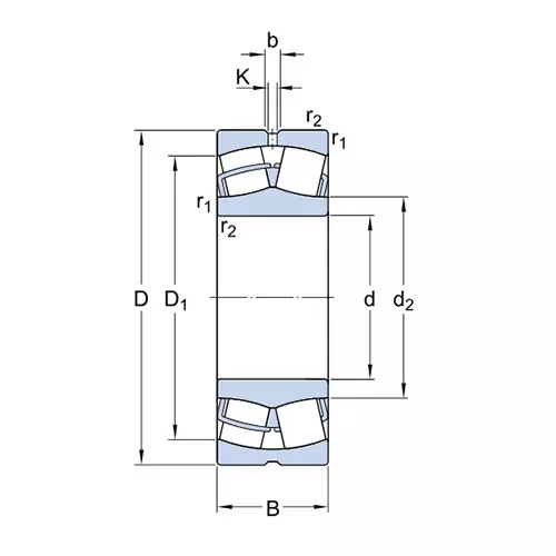 Подшипник роликовый 23144 CCK/W33 SKF 280×130×93 мм, фото 2